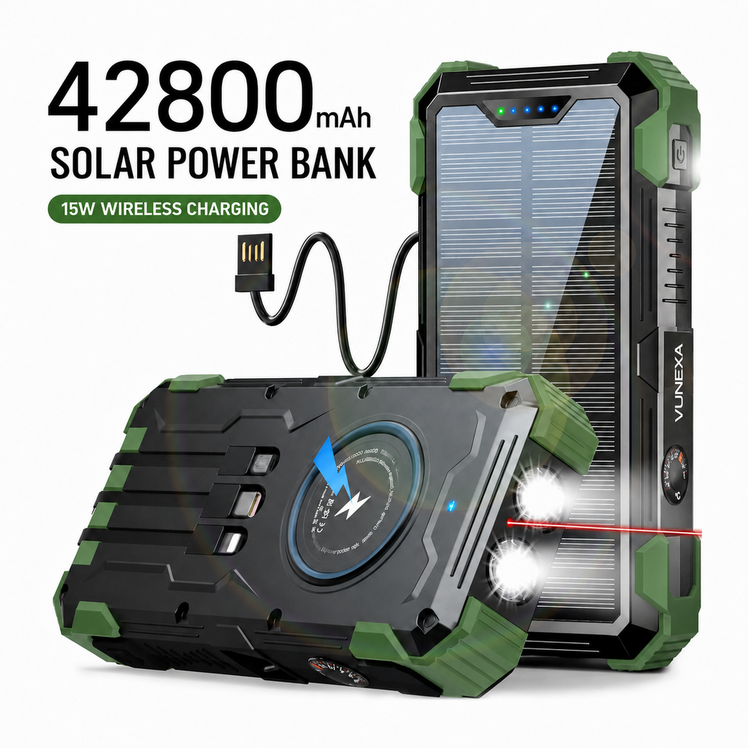 VUNEXA PN-W33A 42800mAh solar power bank in Green