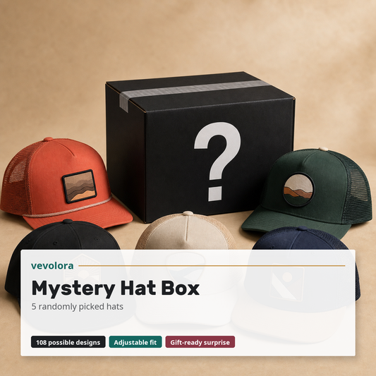 vevolora Mystery Hat Box with five random adjustable hats
