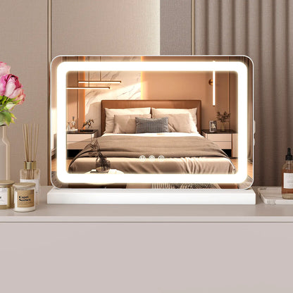 White Vevolora LED lighted vanity mirror on a dressing table