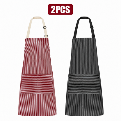 Pink Pinstripes and Black Pinstripes vevolora StudioPair apron set
