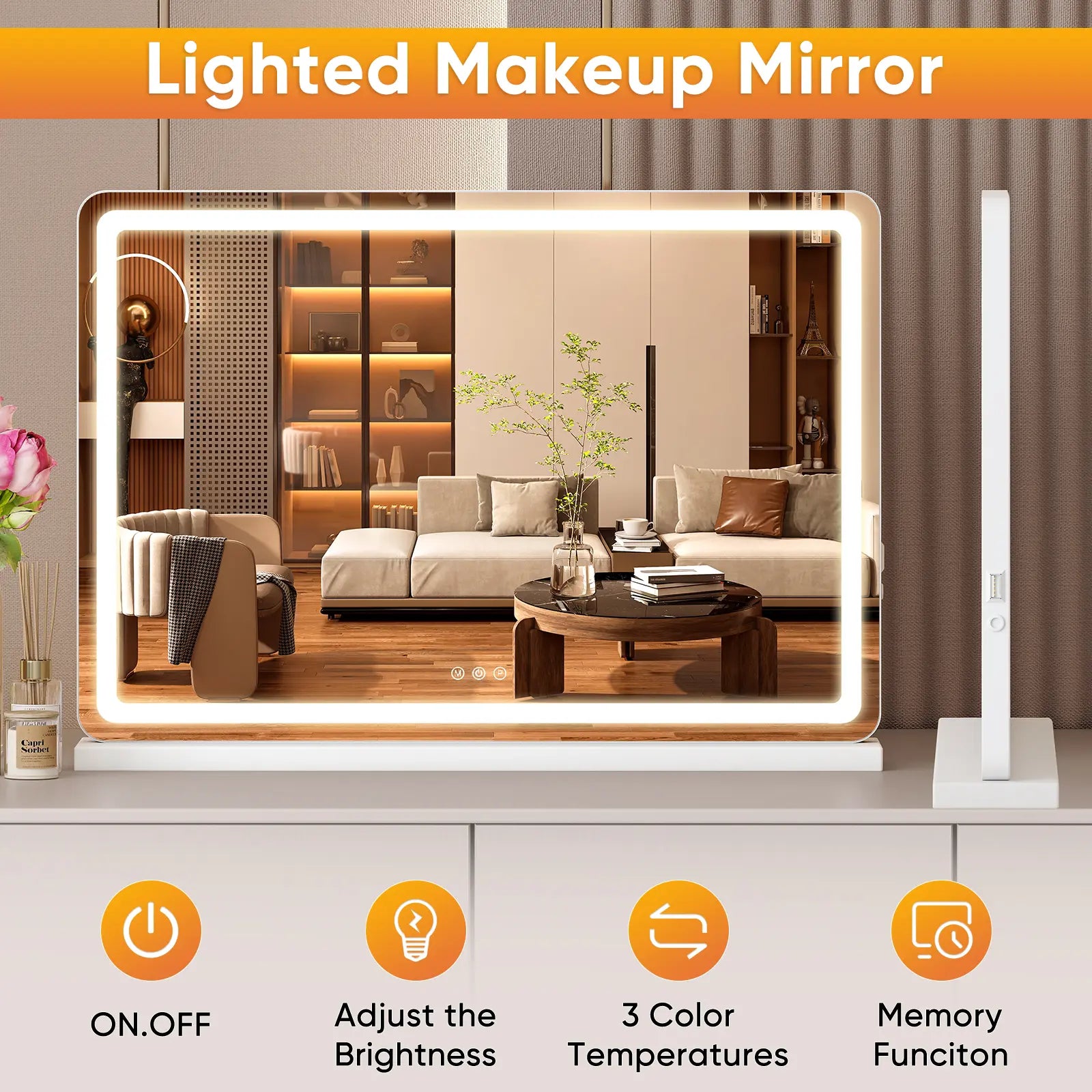 Vevolora vanity mirror touch control overview