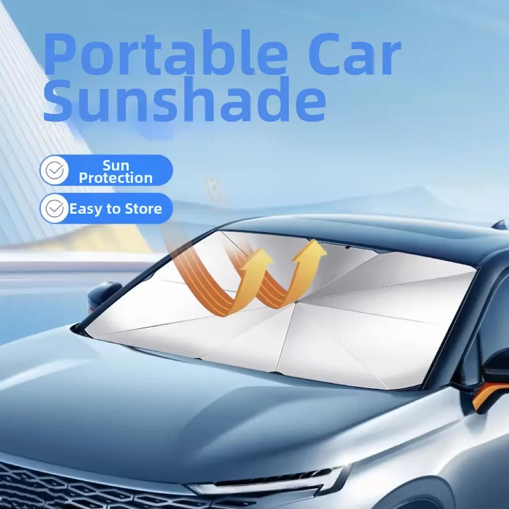 vevolora portable car windshield sunshade installed