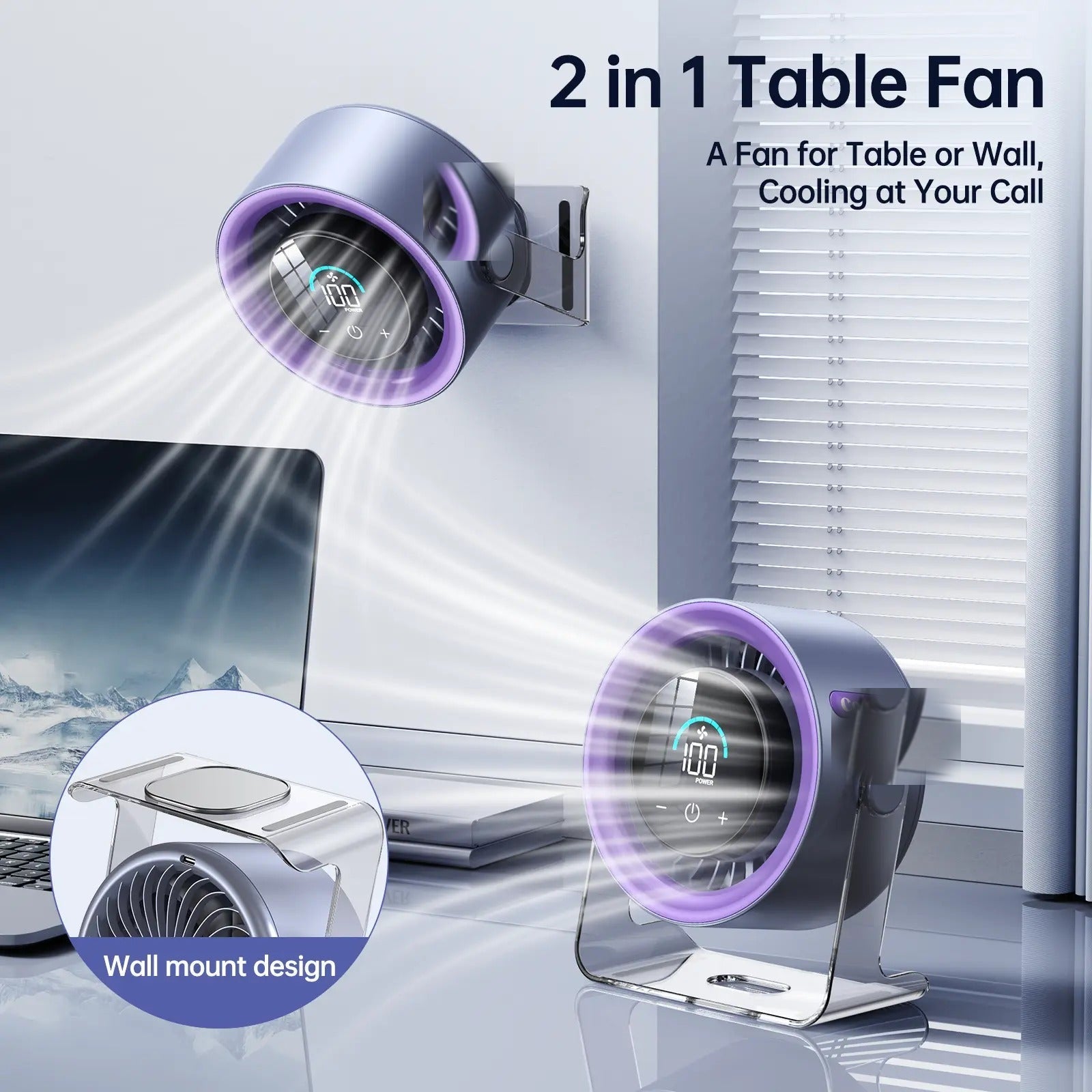 Vevolora GlacierFlow X1 table and wall use feature