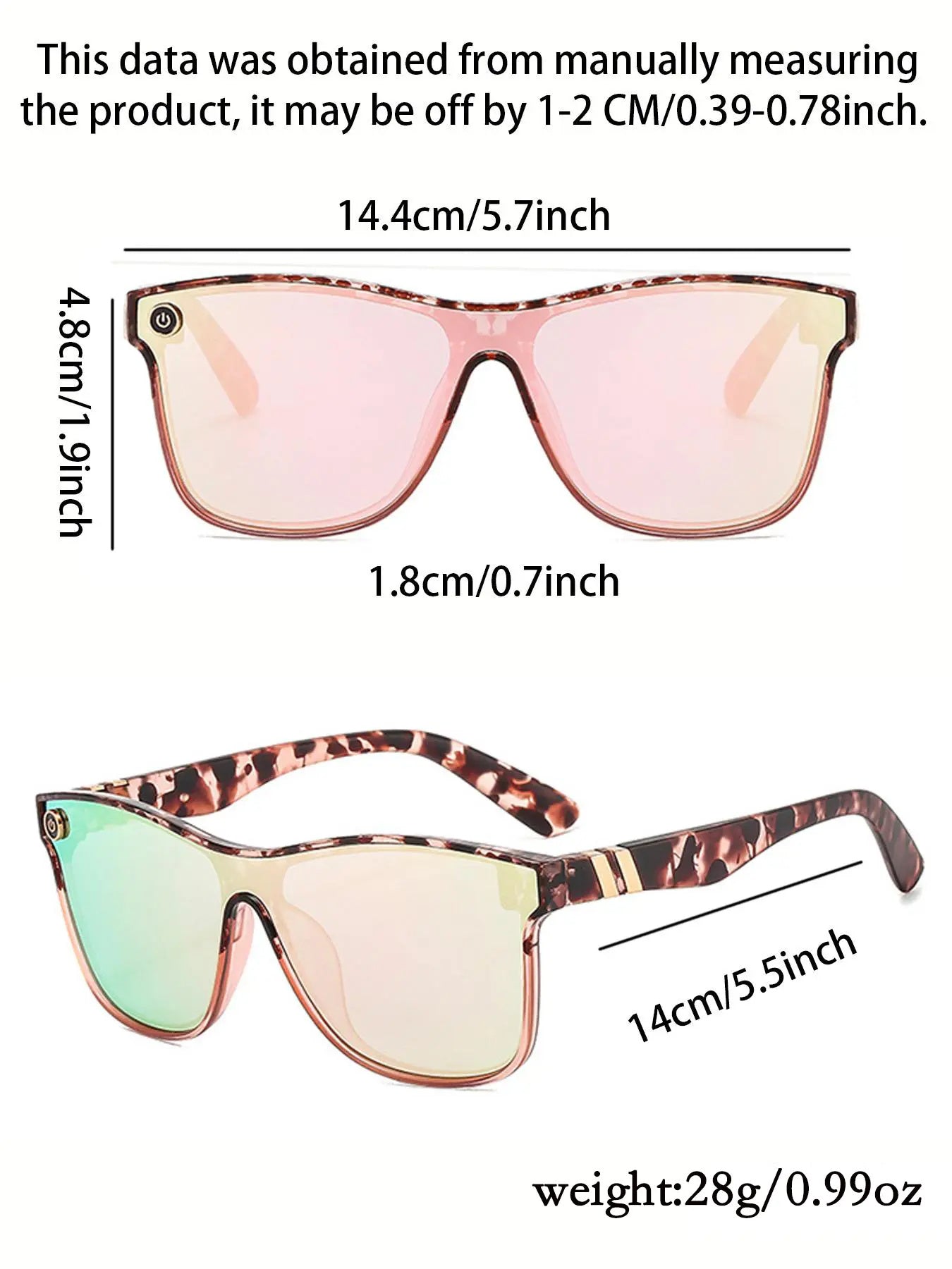vevolora Riviera flat-top sunglasses fit dimensions