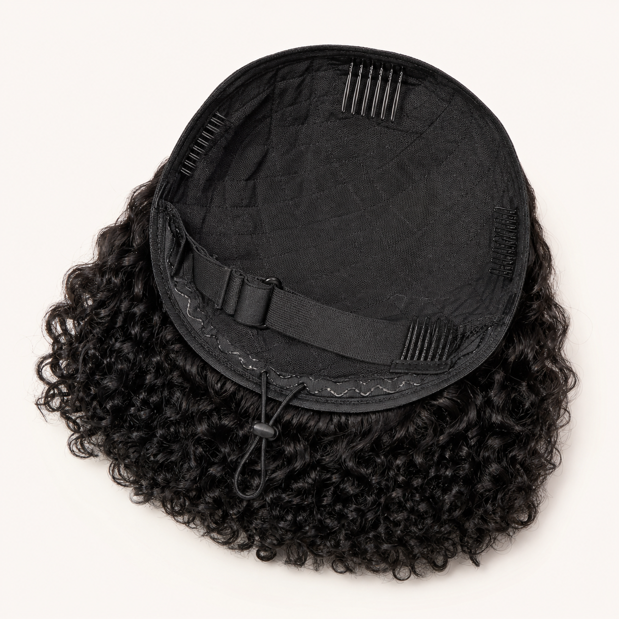 Inside construction with four combs elastic band and adjustable drawstring