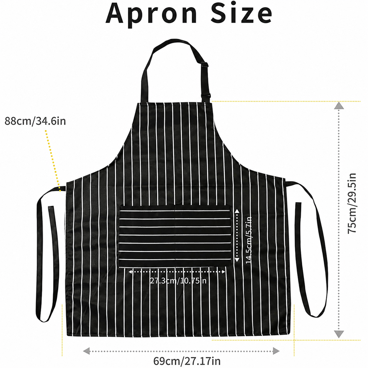 vevolora StudioPair apron size guide