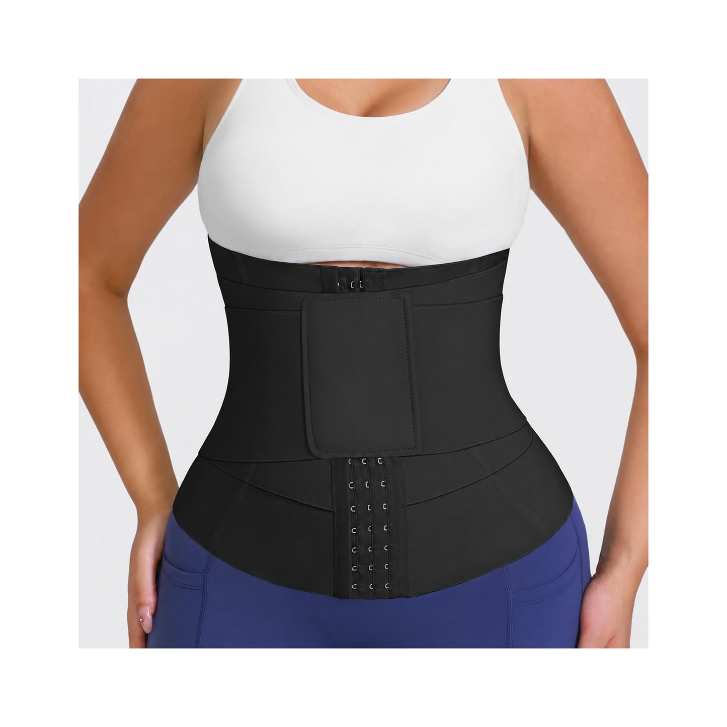vevolora Standard Black-with hook and eye adjustable waist cincher and sweat belt