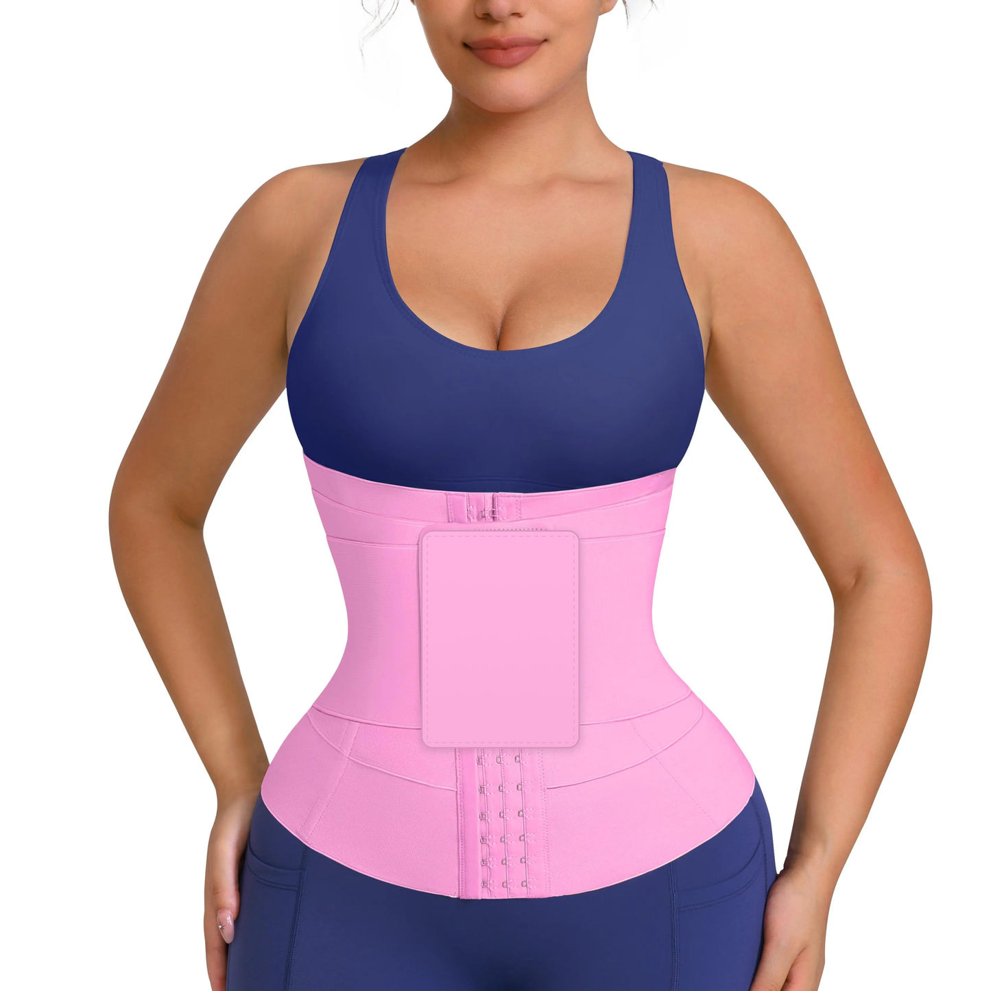 vevolora Deep Pink-with hook and eye adjustable waist cincher and sweat belt