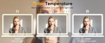 Vevolora mirror three color temperature comparison