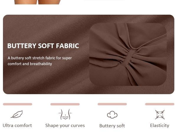Soft stretch fabric and shaping features
