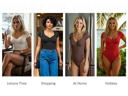 Bodysuit styled for leisure shopping home and holiday outfits