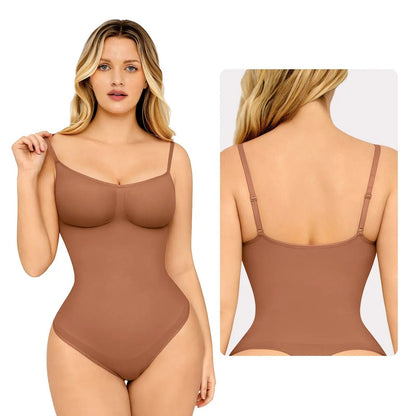 vevolora Thong-brown seamless shaping bodysuit