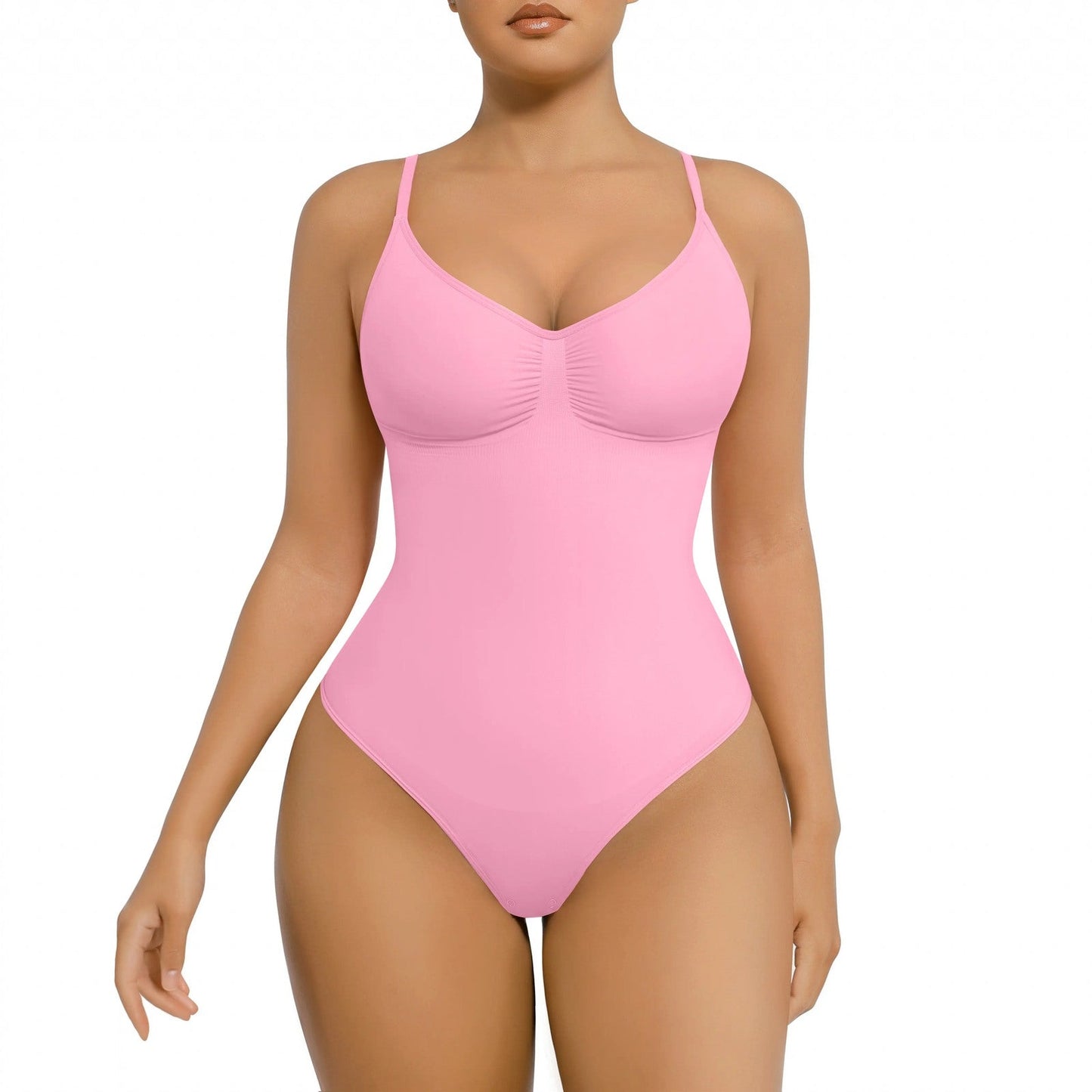 vevolora Thong-Pink Beige seamless shaping bodysuit