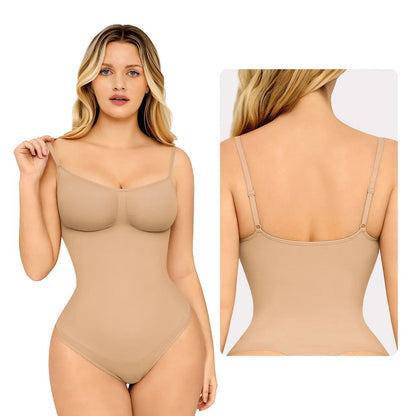 vevolora Thong-pink skin seamless shaping bodysuit