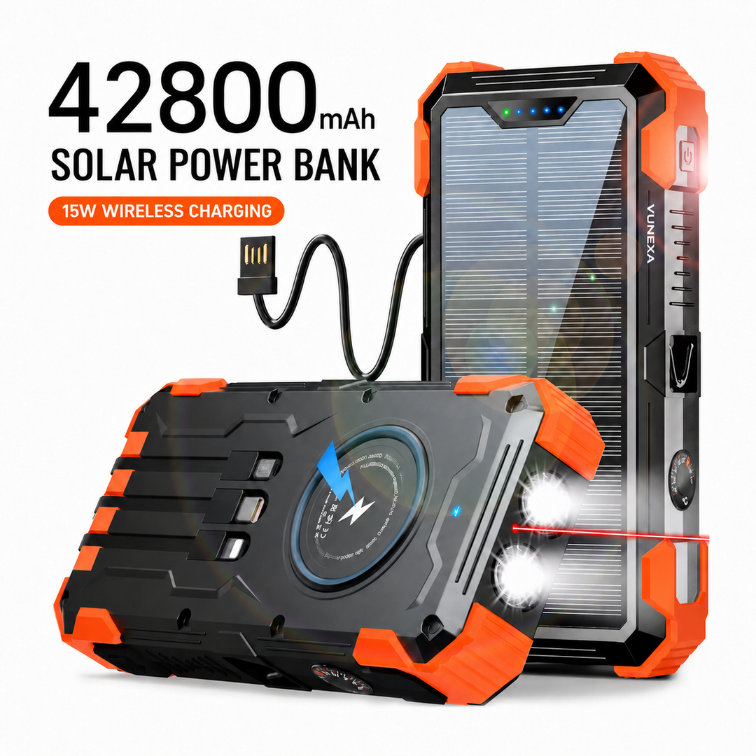 VUNEXA PN-W33A 42800mAh solar power bank in Orange