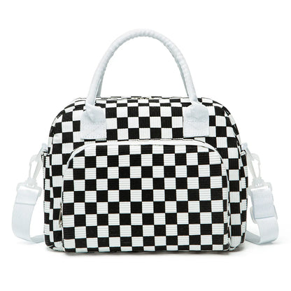 Vevolora Variant | vevolora-11l-insulated-lunch-tote | black white plaid