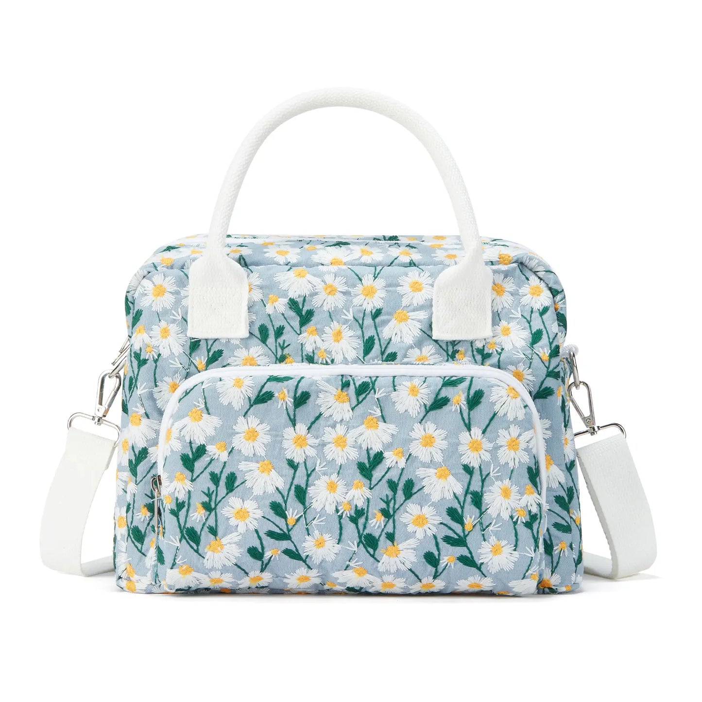 Vevolora Variant | vevolora-11l-insulated-lunch-tote | embroidered blue daisy